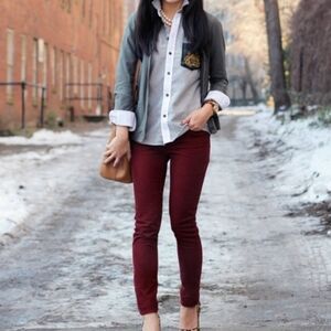 Donated! J.crew maroon skinny straight corduroy pants